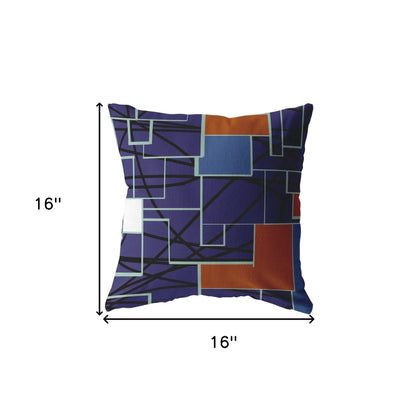 16" Navy Puzzle Piece Indoor Outdoor Throw Pillow