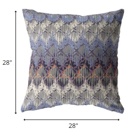 18” Blue Gray Hatch Indoor Outdoor Throw Pillow