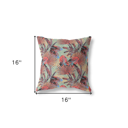 16?ǥ Red Yellow Tropical Indoor Outdoor Throw Pillow