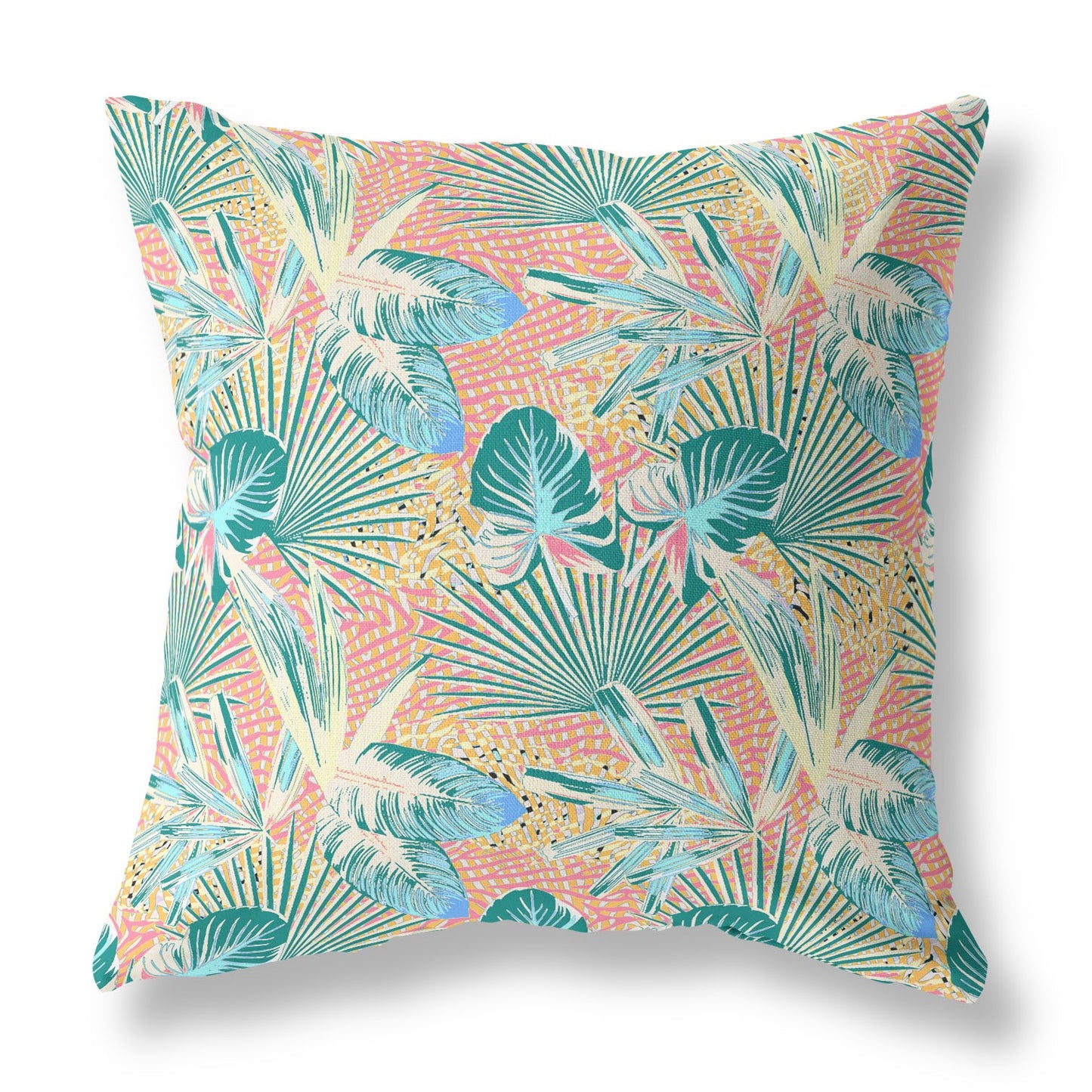 16?ǥ Blue Peach Tropical Indoor Outdoor Throw Pillow