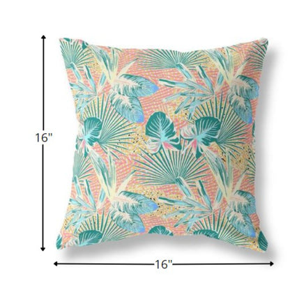 16?ǥ Blue Peach Tropical Indoor Outdoor Throw Pillow