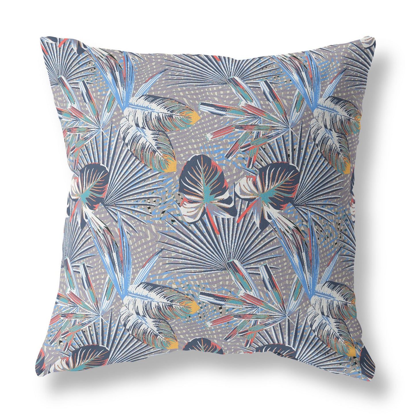 16?ǥ Indigo Gray Tropical Indoor Outdoor Throw Pillow