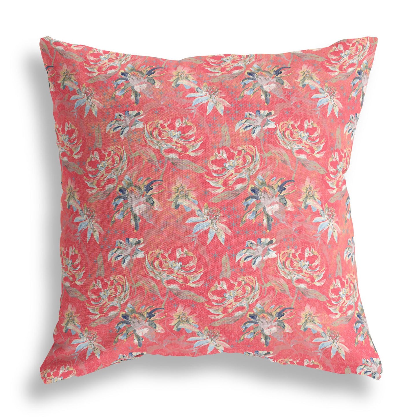 16?ǥ Salmon Red Roses Indoor Outdoor Throw Pillow