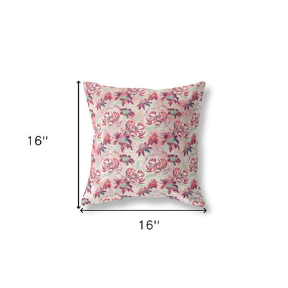 16?ǥ Red White Roses Indoor Outdoor Throw Pillow