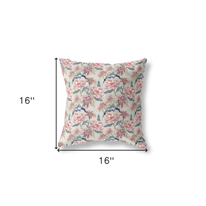 16?ǥ Red Pale Green Roses Indoor Outdoor Throw Pillow