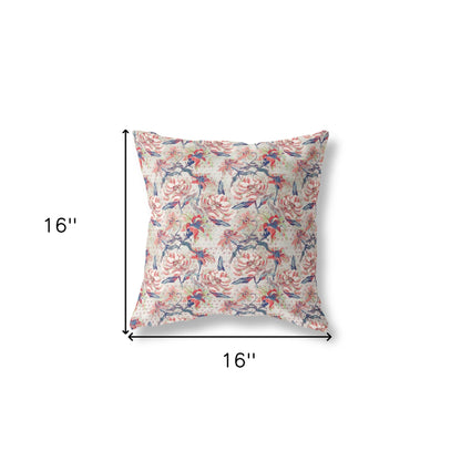 16?ǥ Red Light Indigo Roses Indoor Outdoor Throw Pillow