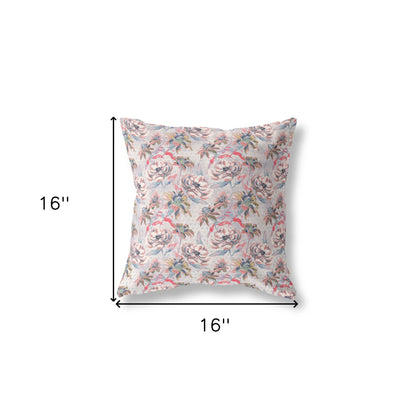 16?ǥ Lavender Pink Roses Indoor Outdoor Throw Pillow