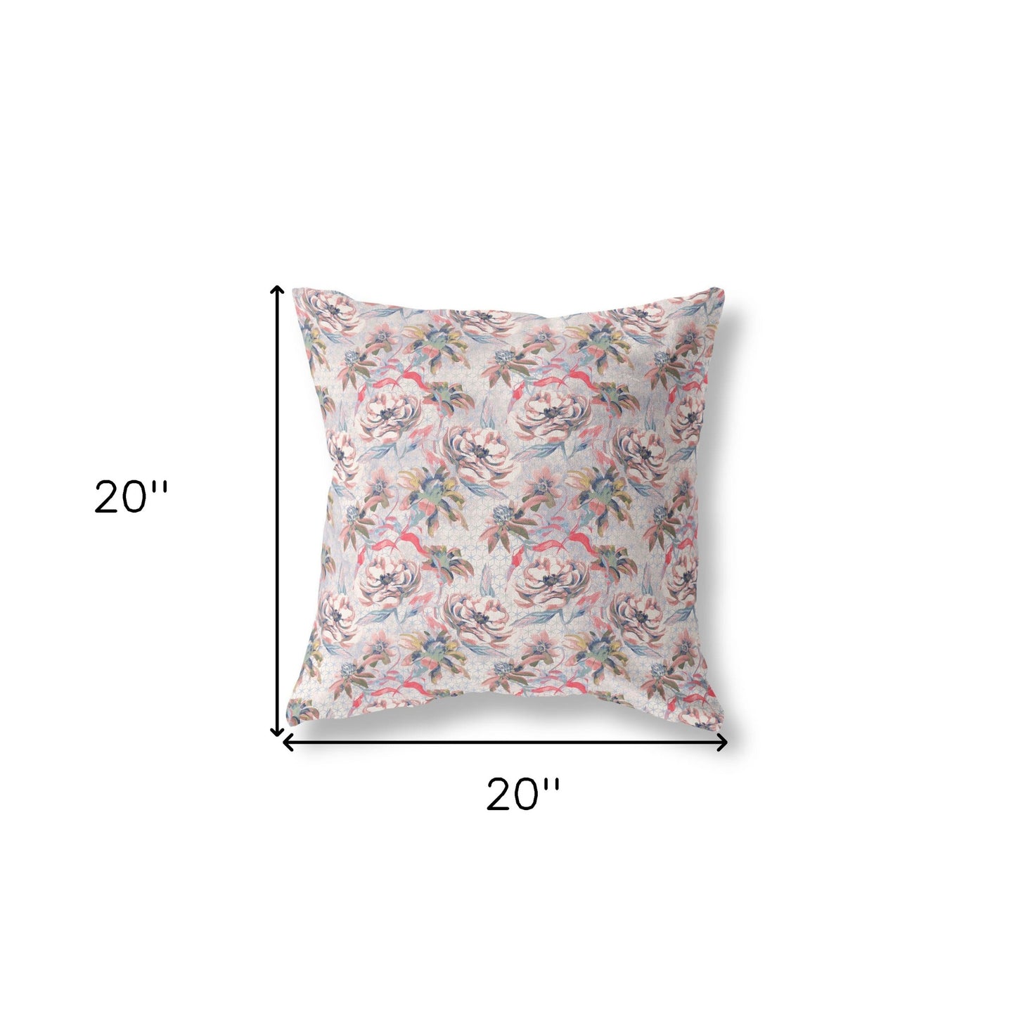 18” Lavender Pink Roses Indoor Outdoor Throw Pillow