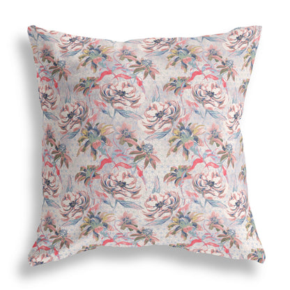 18” Lavender Pink Roses Indoor Outdoor Throw Pillow