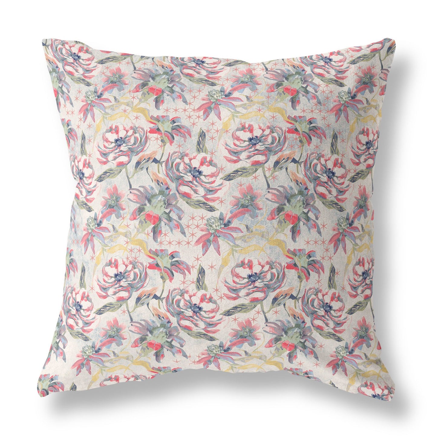 16?ǥ Pink Yellow Roses Indoor Outdoor Throw Pillow