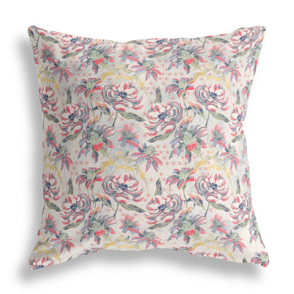 16?ǥ Pink Yellow Roses Indoor Outdoor Throw Pillow