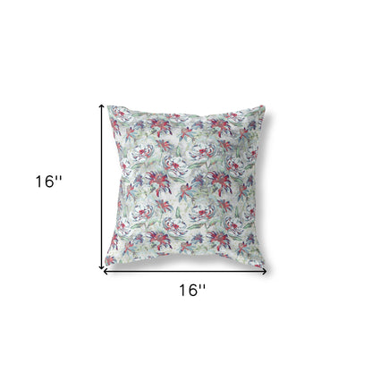 16?ǥ Light Green Magenta Roses Indoor Outdoor Throw Pillow