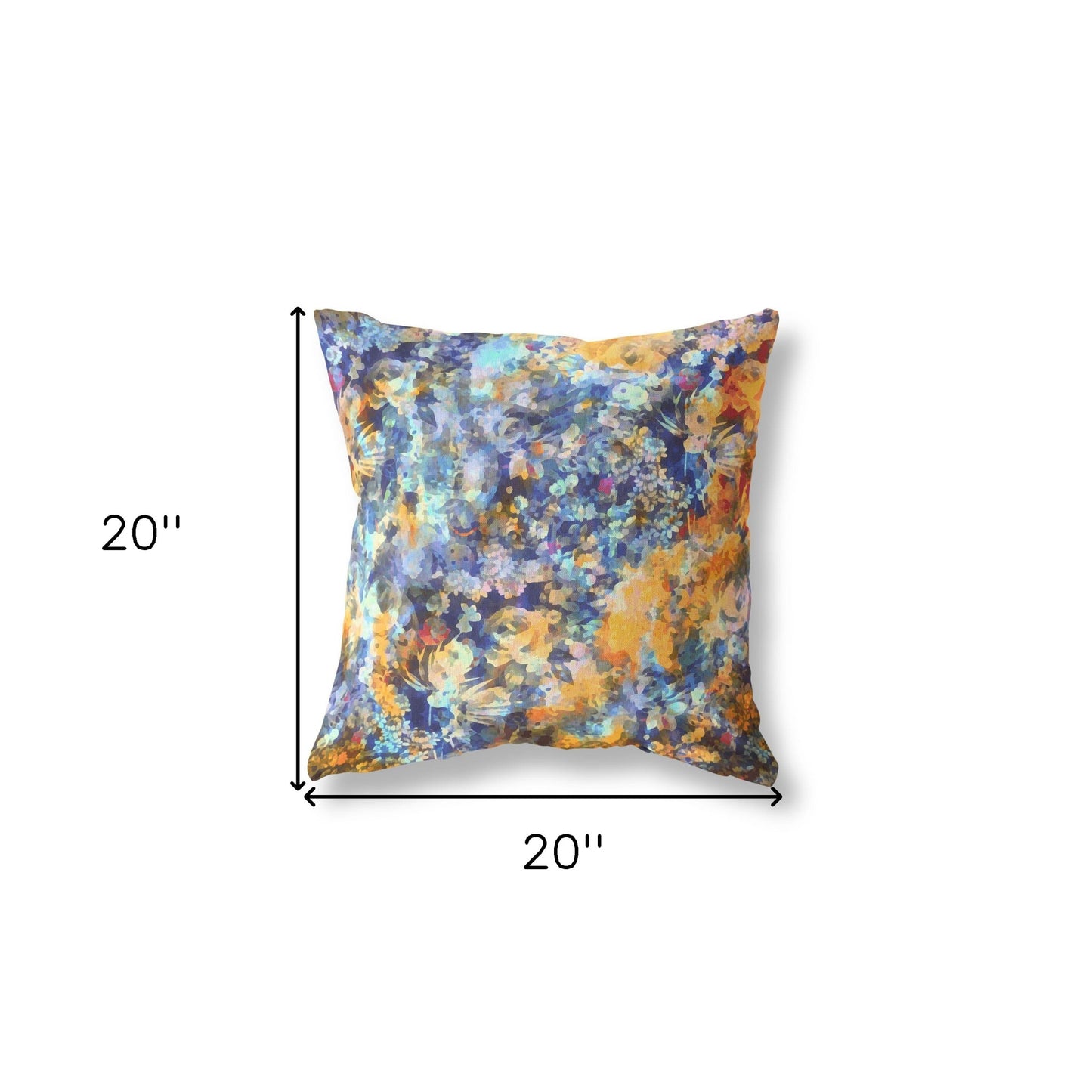 18" Orange Indigo Springtime Indoor Outdoor Throw Pillow