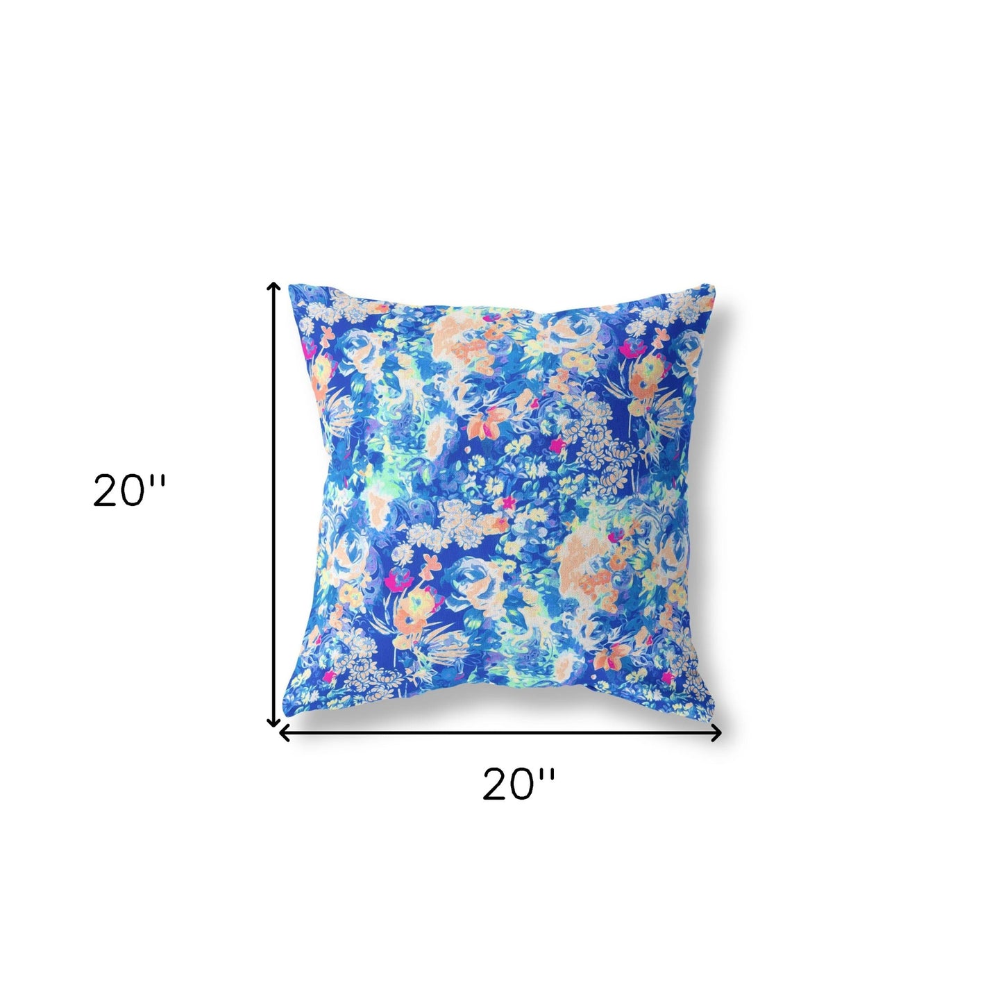 18" Bright Blue Springtime Indoor Outdoor Throw Pillow