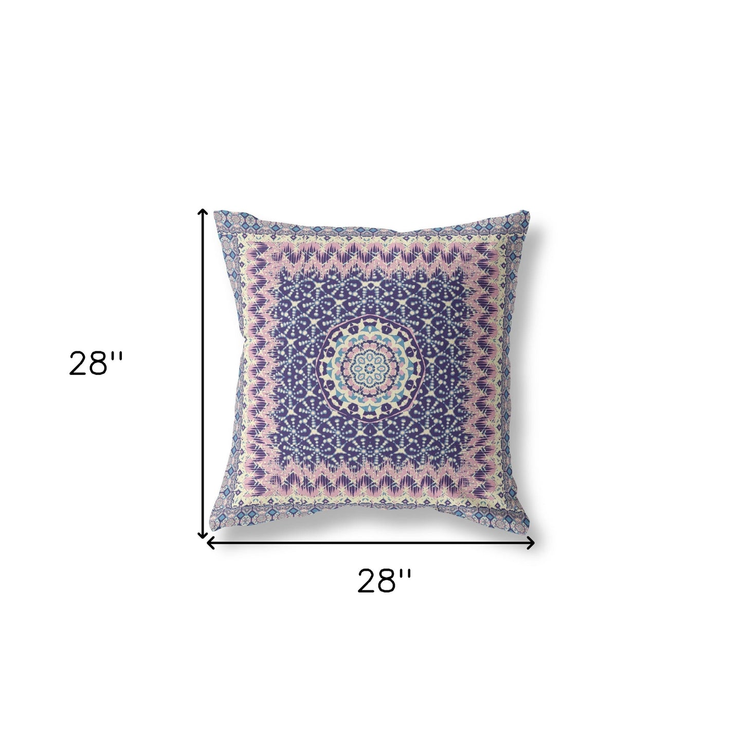 18” Pink Indigo Holy Floral Indoor Outdoor Throw Pillow