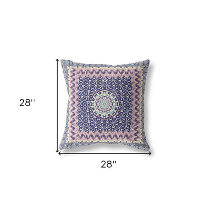 18” Pink Indigo Holy Floral Indoor Outdoor Throw Pillow