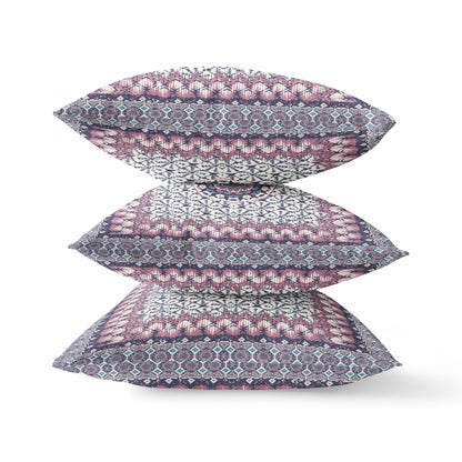 16?ǥ Pink Gray Holy Floral Indoor Outdoor Throw Pillow