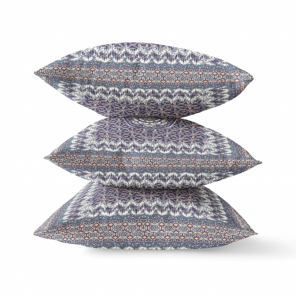 16?ǥ Gray Peach Holy Floral Indoor Outdoor Throw Pillow