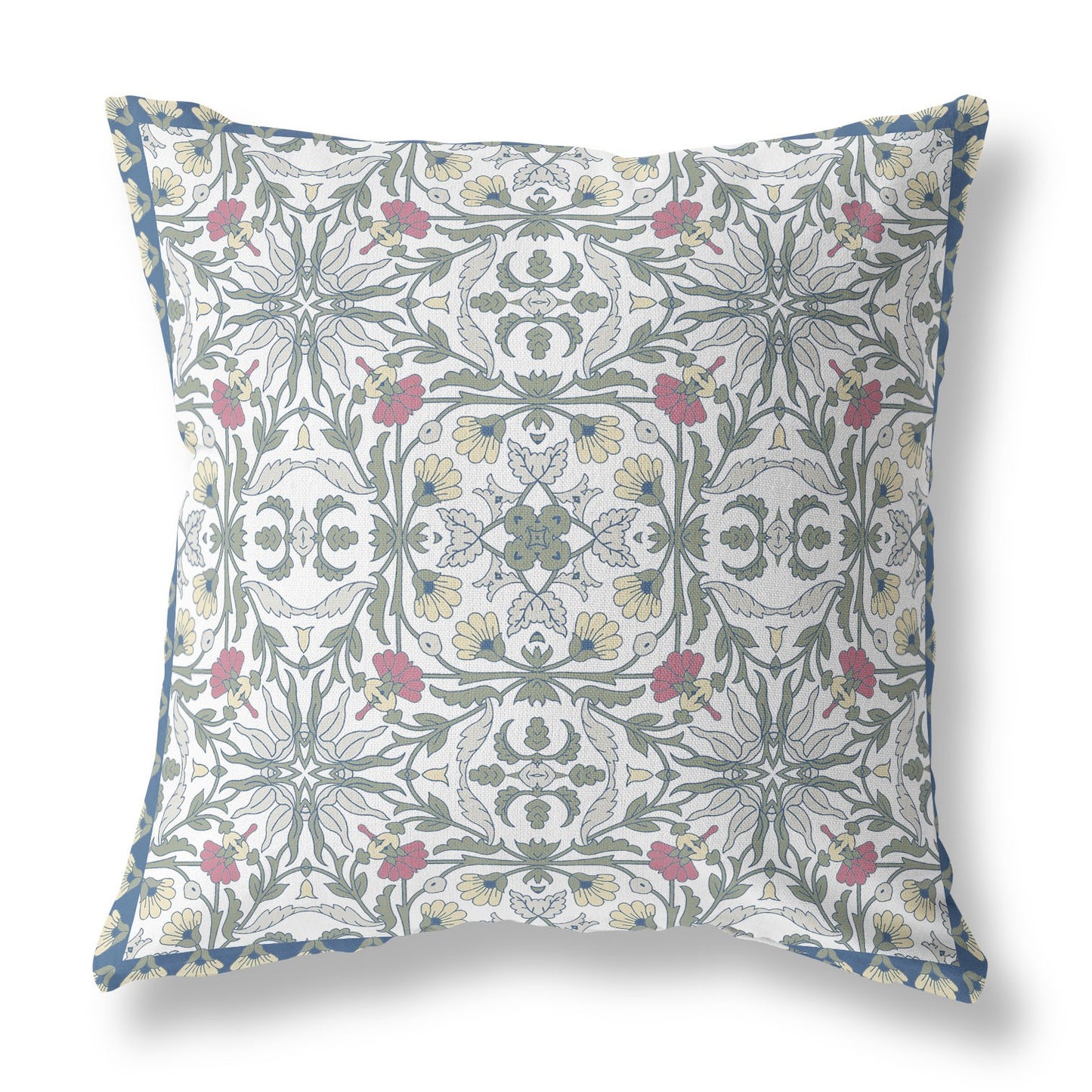 16” Pink Sage Paisley Indoor Outdoor Throw Pillow