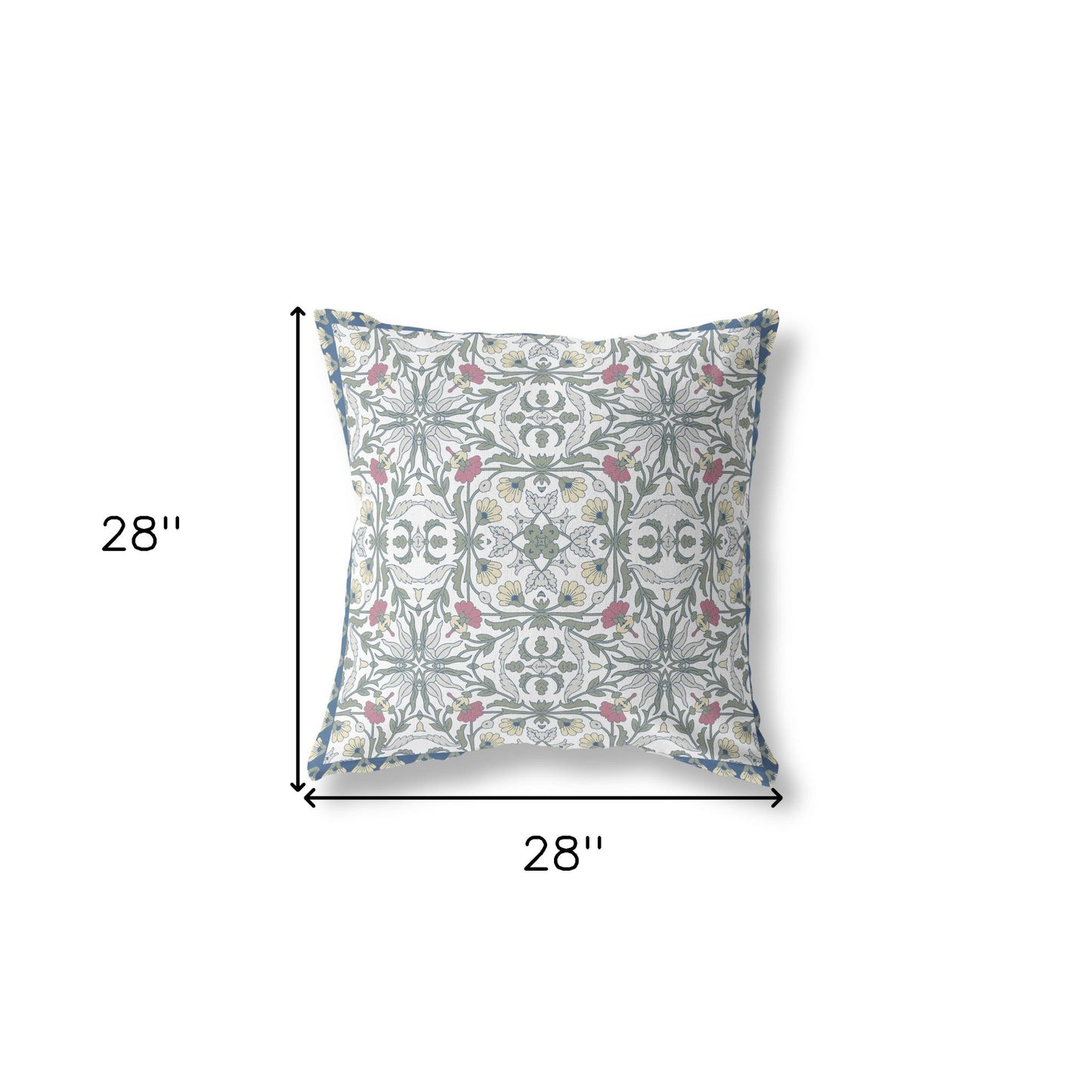 18” Pink Sage Paisley Indoor Outdoor Throw Pillow