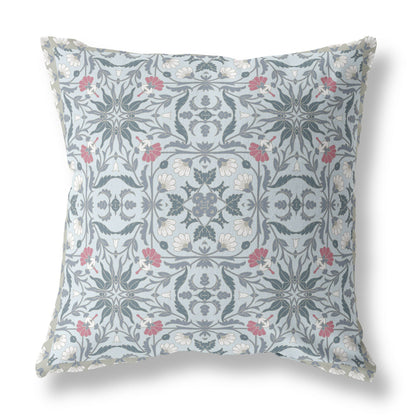 16?ǥ Powder Blue Paisley Indoor Outdoor Throw Pillow