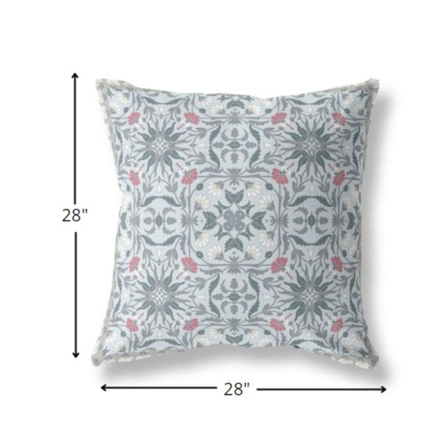 18” Powder Blue Paisley Indoor Outdoor Throw Pillow