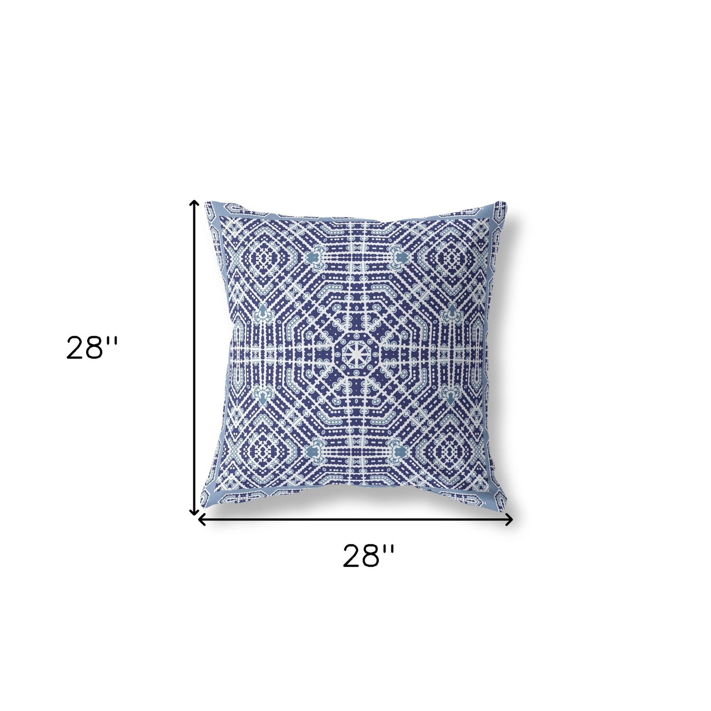 18” Indigo Blue Geostar Indoor Outdoor Throw Pillow