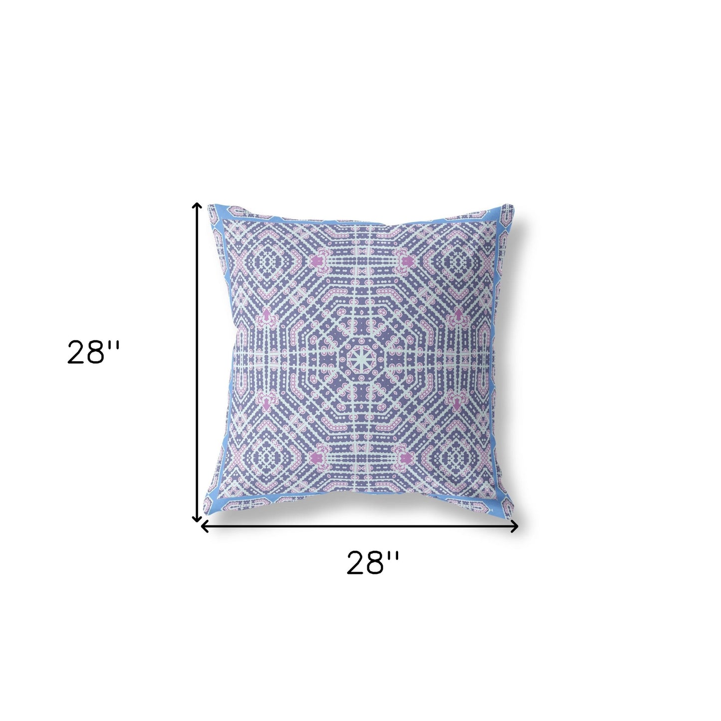 18” Lilac Blue Geostar Indoor Outdoor Throw Pillow