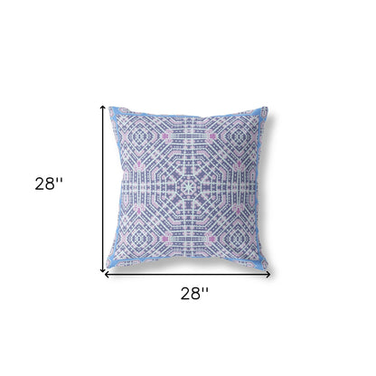 18” Lilac Blue Geostar Indoor Outdoor Throw Pillow