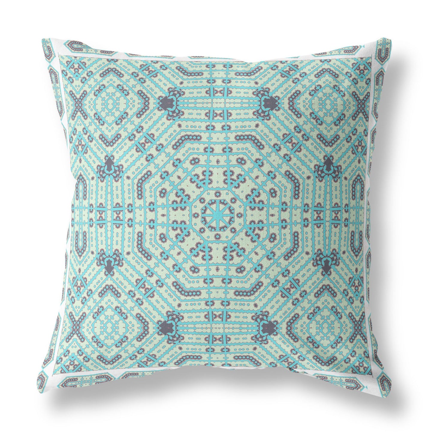 16?ǥ Aqua Geostar Indoor Outdoor Throw Pillow