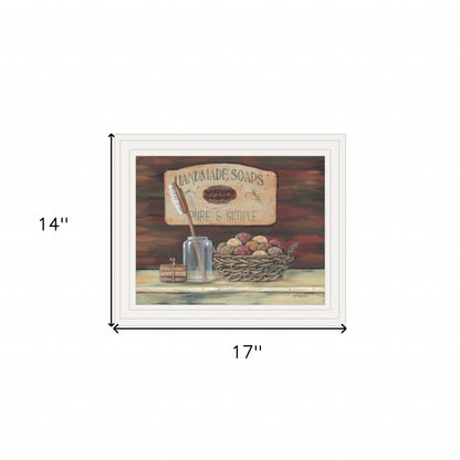 HANDMADE SOAPS 4 White Framed Print Bathroom Wall Art