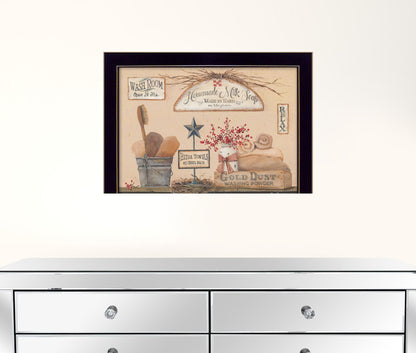 Wash Room 1 Black Framed Print Bathroom Wall Art