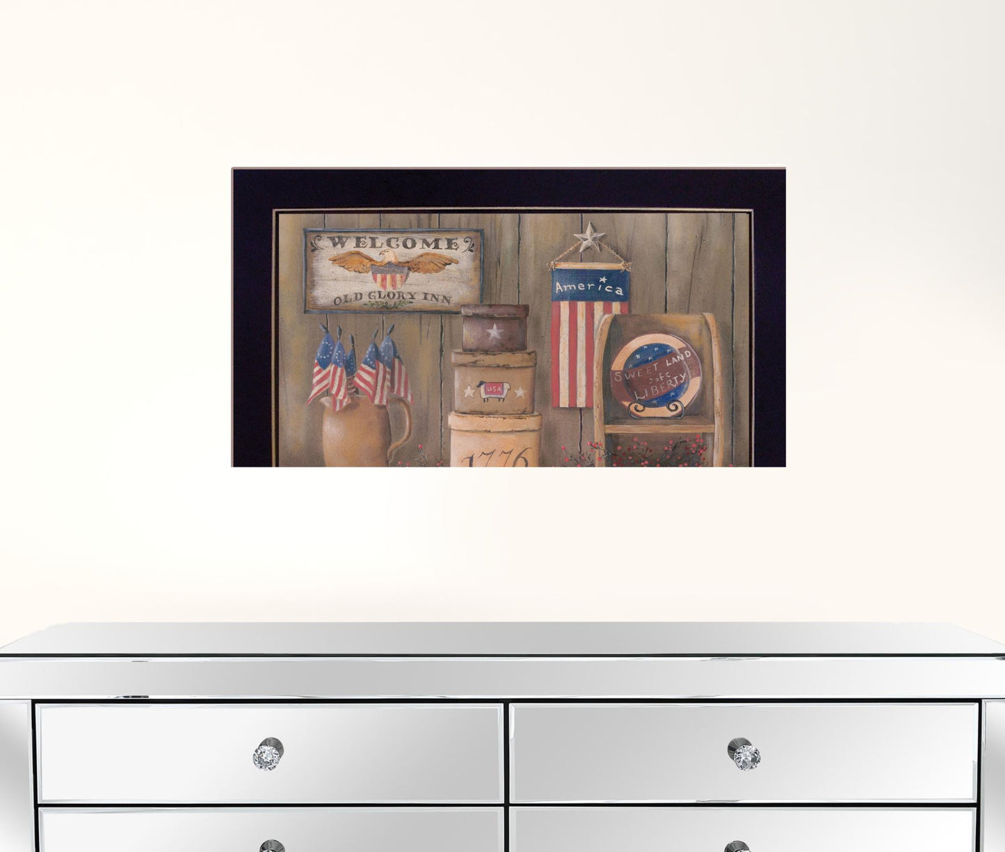 Sweet Land of Liberty 1 Black Framed Print Wall Art