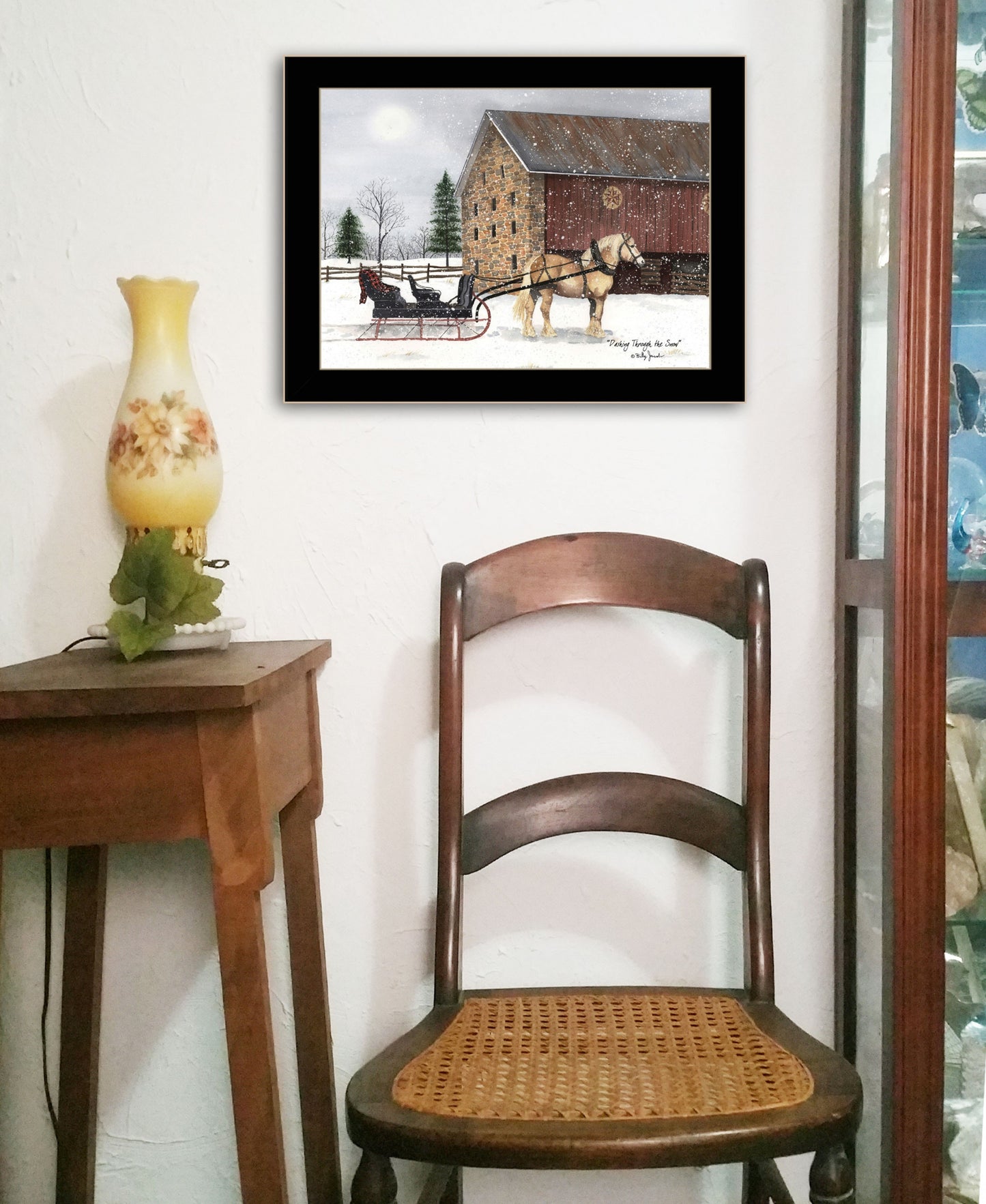 Dashing Through The Snow 1 White Framed Print Wall Art