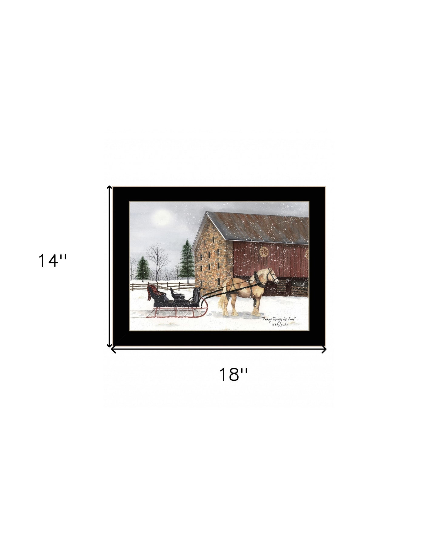 Dashing Through The Snow 1 White Framed Print Wall Art