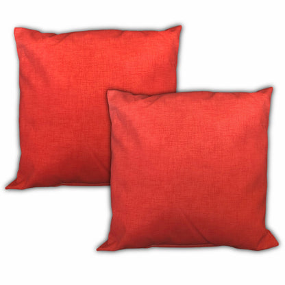 Set Of Three 18" X 18" Red And White Zippered Solid Color Throw Indoor Outdoor Pillow