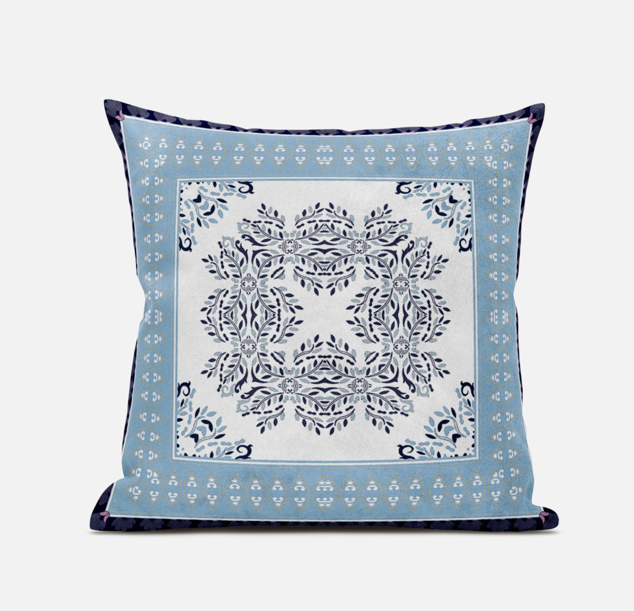 16" X 16" Light White Blown Seam Geometric Indoor Outdoor Throw Pillow