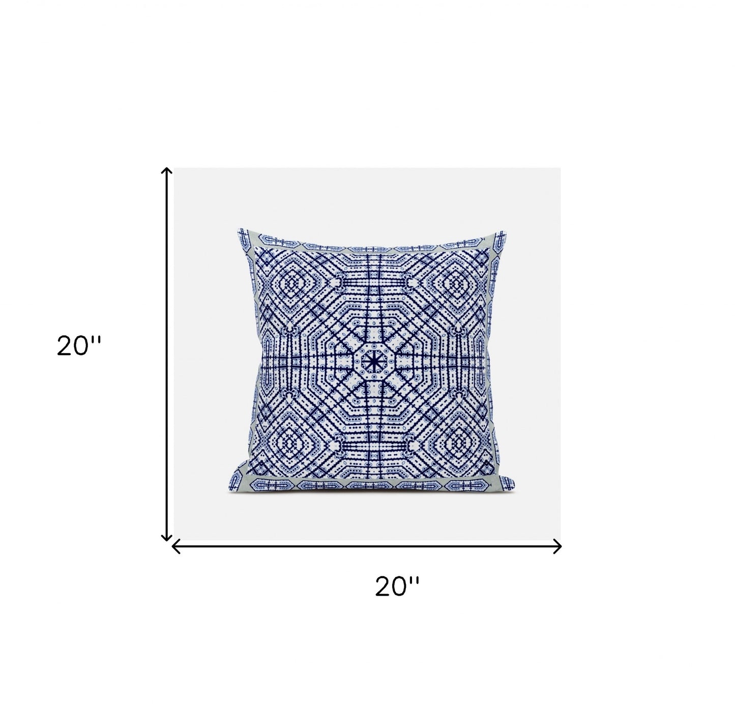 18" X 18" Light Purple Blown Seam Geometric Indoor Outdoor Throw Pillow