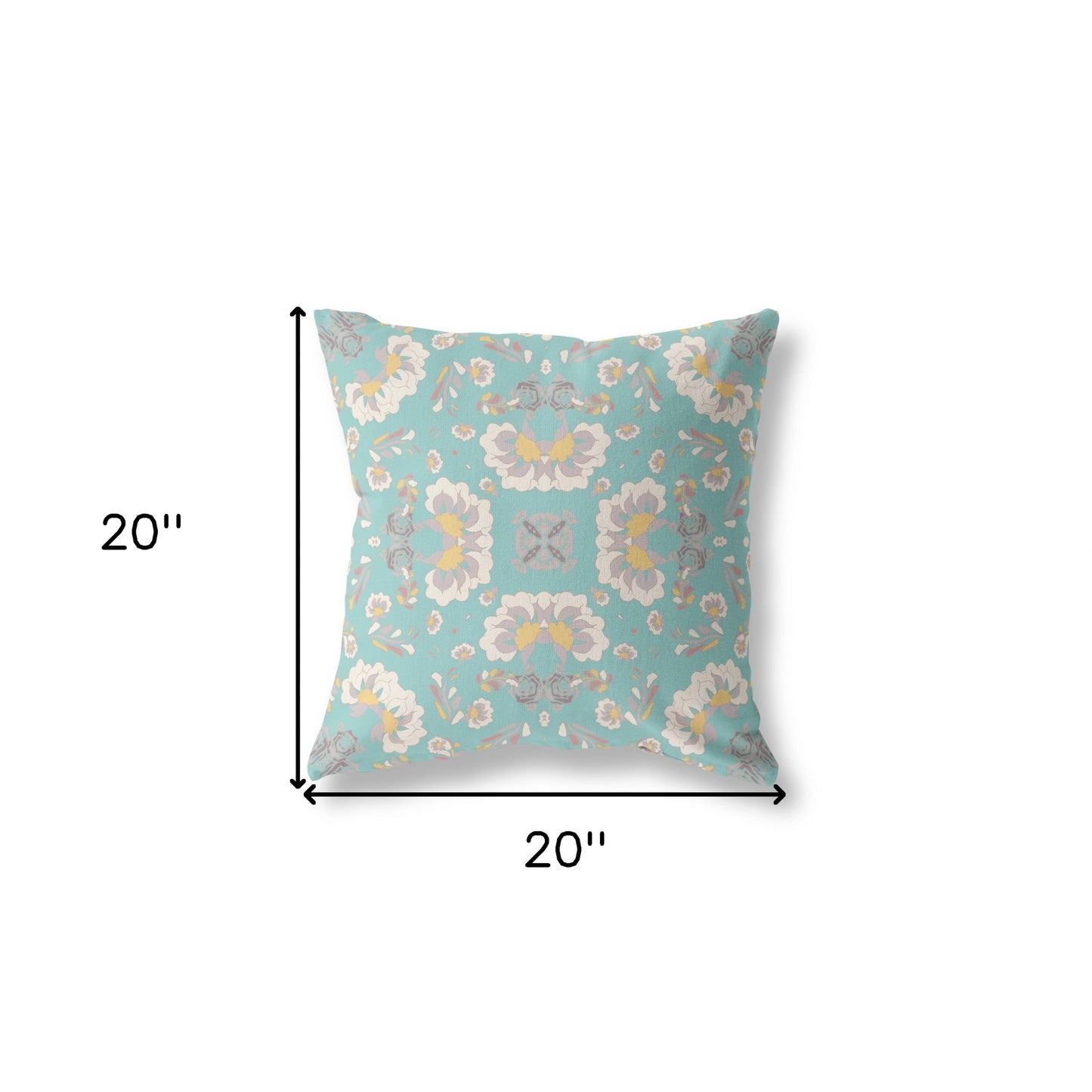 18" X 18" Green And White Zippered Geometric Indoor Outdoor Throw Pillow