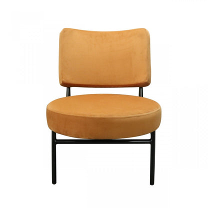 32" Orange Contemporary Rectangle and Circle Accent Chair