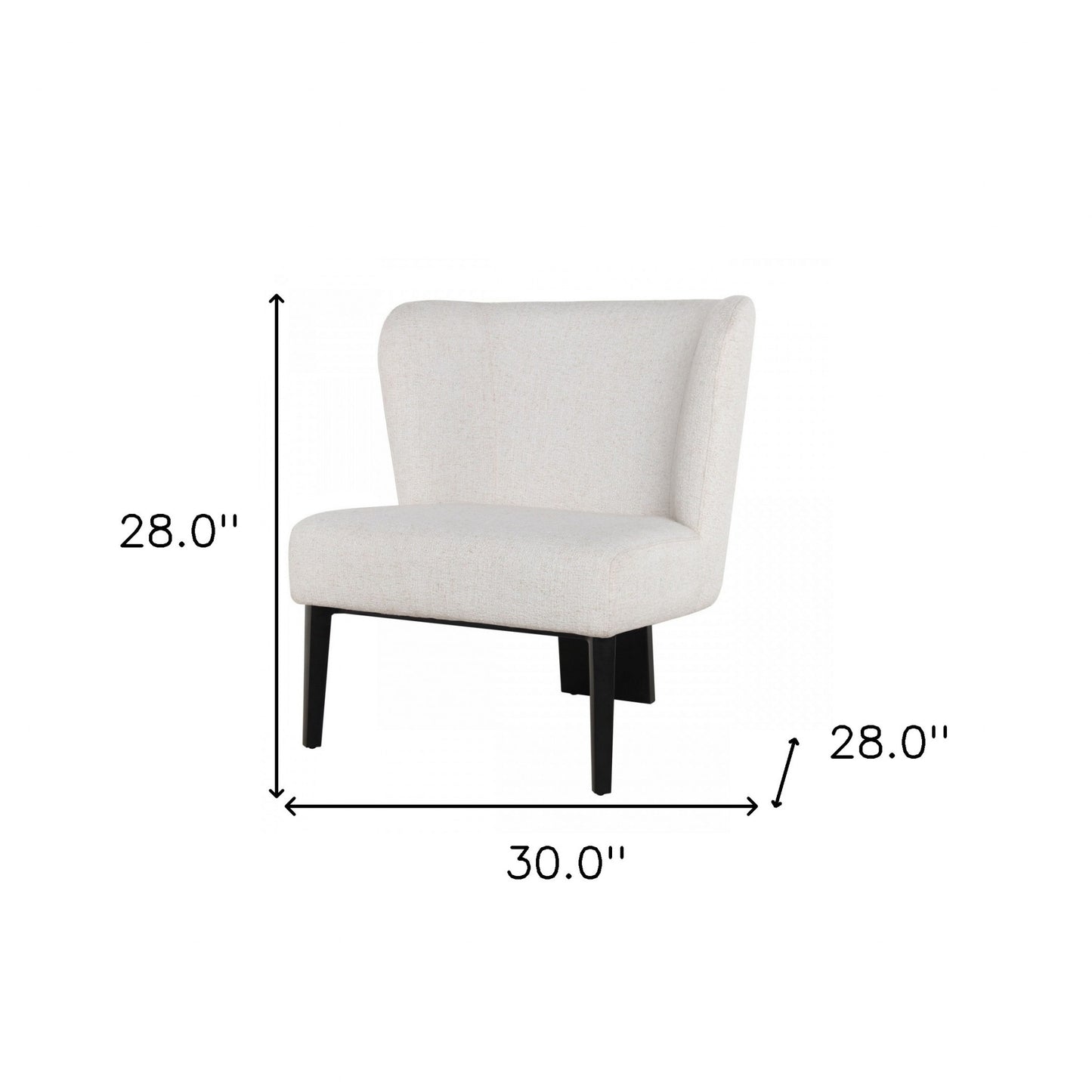 White Faux Leather Wingback Accent Chair