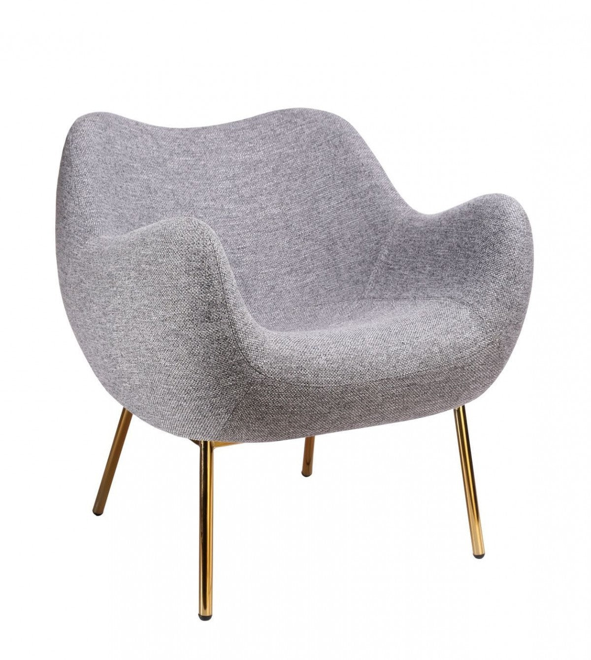 29" Plush Grey and Gold Comfy Accent Chair