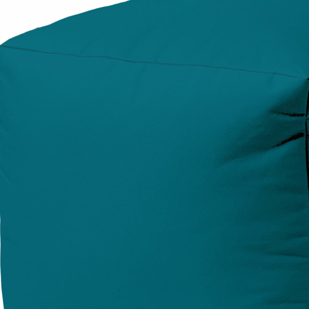 17" Cool Dark Teal Solid Color Indoor Outdoor Pouf Ottoman