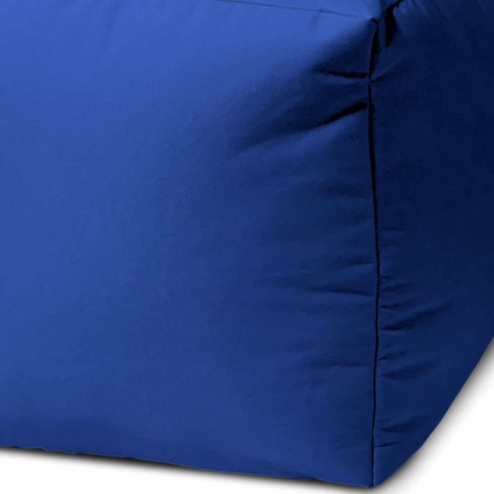 17" Cool Primary Blue Solid Color Indoor Outdoor Pouf Cover