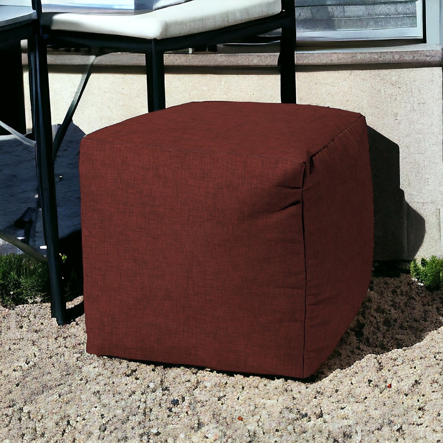 17" Taupe Cube Indoor Outdoor Pouf Cover