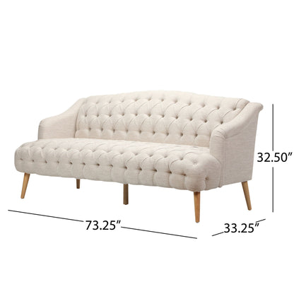 Comfy 3 Seat Sofa With Wooden Legs, For Living Room And Study