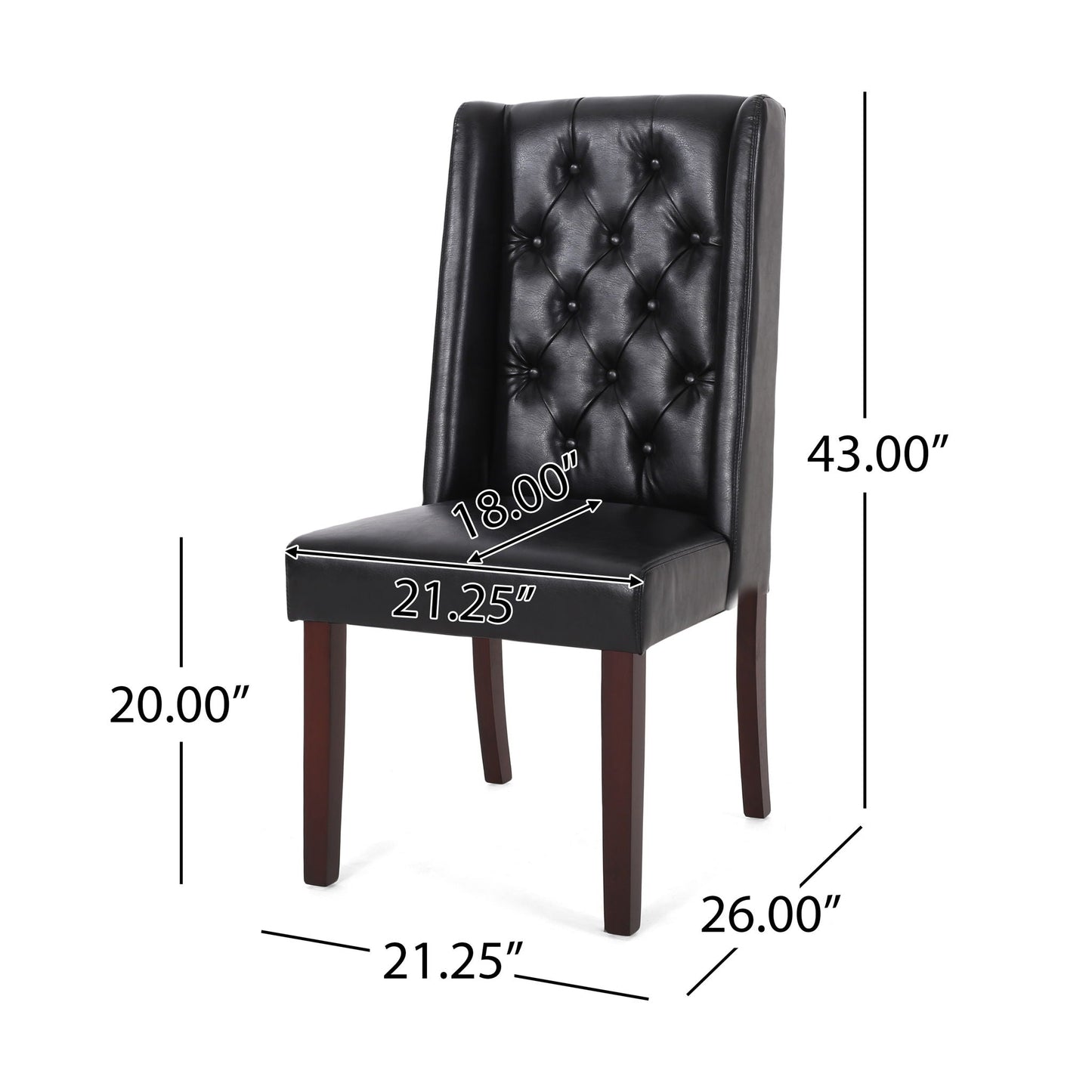 Sophisticated Tufted Dining Chair With High Back Design