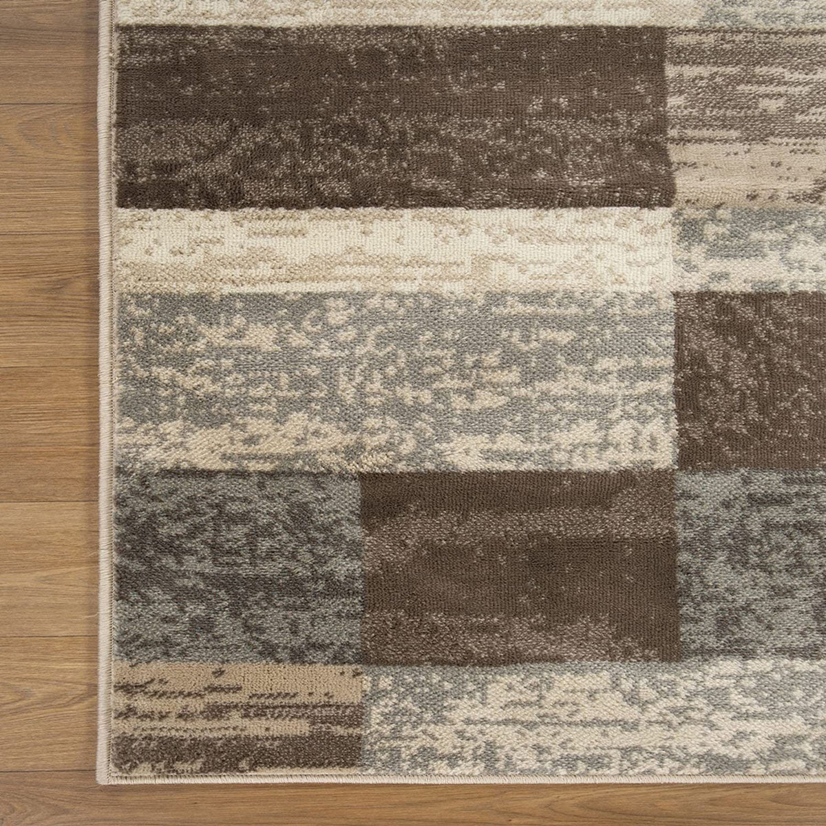 3' X 5' Slate Patchwork Power Loom Stain Resistant Area Rug