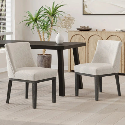 Modern Dining Chair With Durable Fabric Upholstery And Sturdy Wooden Frame (Set of 2)
