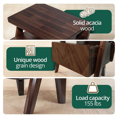 Rorns Rum Nightstand with Drawer for Stylish Bedroom Storage